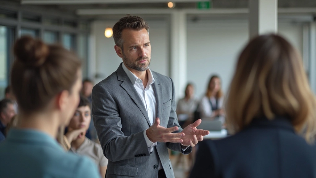 Tréner vedúci workshop v profesionálnom školiteľskom priestore